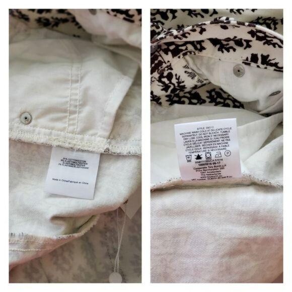 Tory Burch Reya Cropped Straight Leg Jeans Paisley Cotton Blend Size 27 - Picture 7 of 8